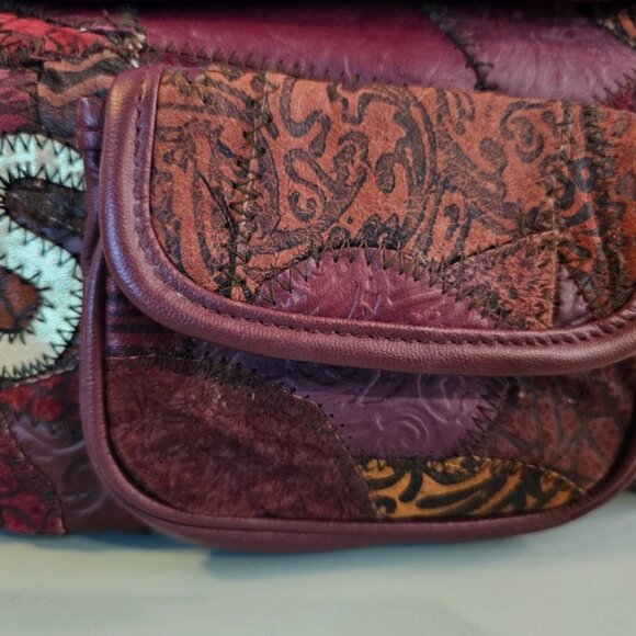 Vintage Alentino NAS BAG 80s 90s Faux Leather Patchwork Womans Hand Bag Purse - Picture 5 of 5